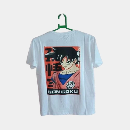 Soni Brothers 1750 ANIME BACK PRINTED TSHIRTS / NARUTO GOKU BACK PRINTED TSHIRT - 38 - S, White