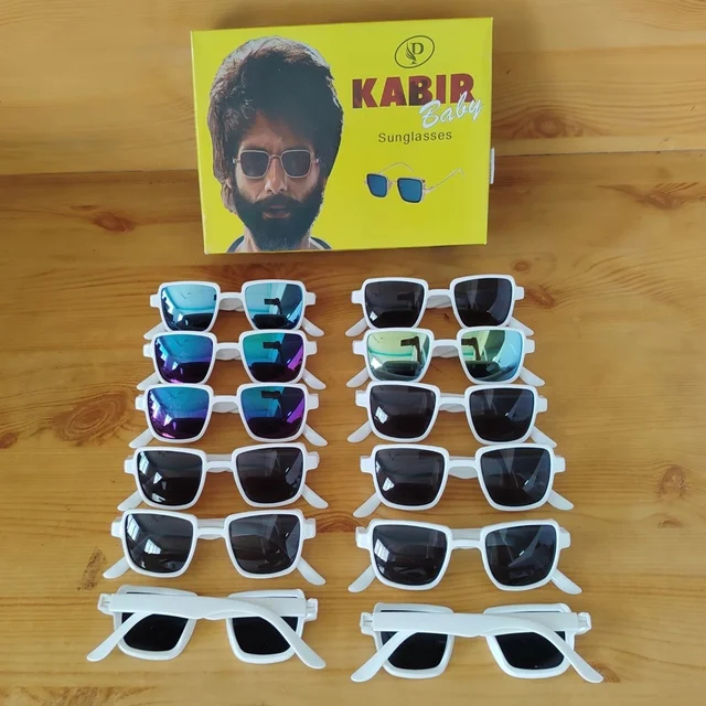 KIDS WHITE COLOR FRAME DC MIX KABIR SINGH DESIGN SUNGLASSES - FREE, 12