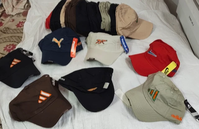 MENS MIX COLOR EMBROIDERY DESIGN COTTON CAP FITTING TYPE BUCKLE (BD CAP) - FREE, 12 PCS