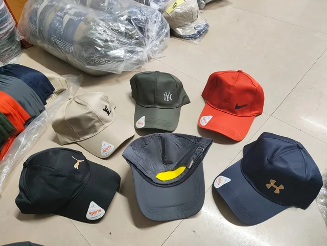 MENS MIX COLOR EMBROIDERY DESIGN PARASHUTE MATERIAL CAP FITTING TYPE BUCKLE (BD CAP) - FREE, 12 PCS