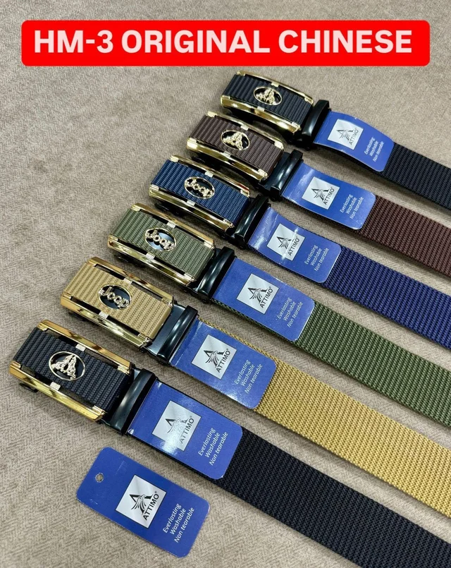 MEN'S CHINA IMPORTED NYLON MULTI COLOR MIX DESIGN AUTO BUCKLE BELT PATTI OVER SIZE WIDTH 40MM - FREE SIZE, 12