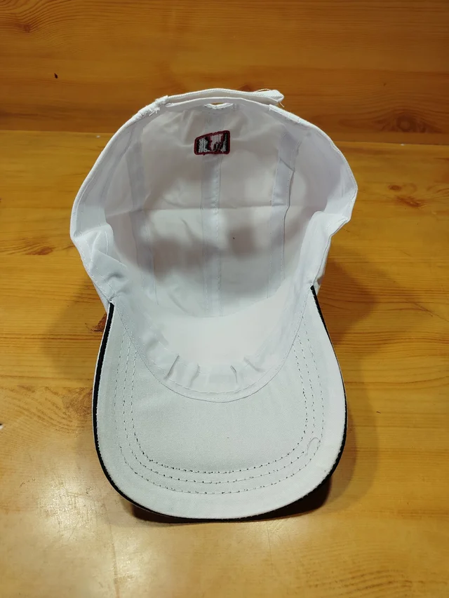 MEN'S COTTON EMBRODARY LOGO CAP COLOR WHITE COLOR CAP FITTING VELCRO - FREE SIZE, 12