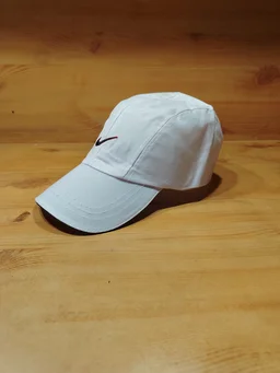 MEN'S COTTON EMBRODARY LOGO CAP COLOR WHITE COLOR CAP FITTING VELCRO - FREE SIZE, 12