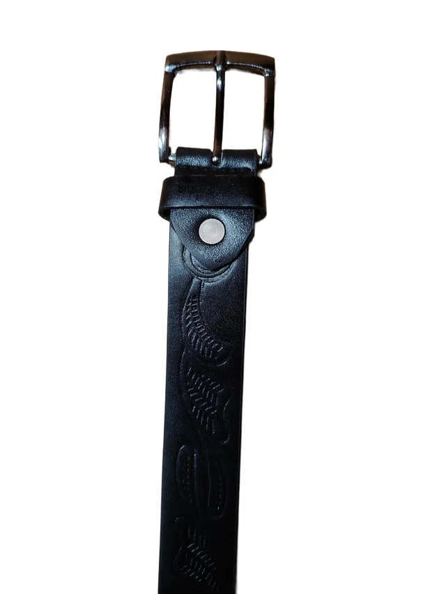 GIRLS AND LADIES LEATHER BLACK COLOR KANTA BUCKLE BELT SIZE-(40 INCH LENGTH,30MM WIDTH) - SIZE-(40 INCH LENGTH,30MM WIDTH), 12