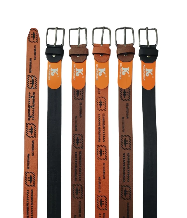 MEN'S CHINA IMPORTED PU LEATHER MIX COLOR PIN HOLE BUCKLE BELT SIZE-(45 INCH LENGTH,40MM WIDTH) - SIZE-(45 INCH LENGTH,40MM WIDTH), 6