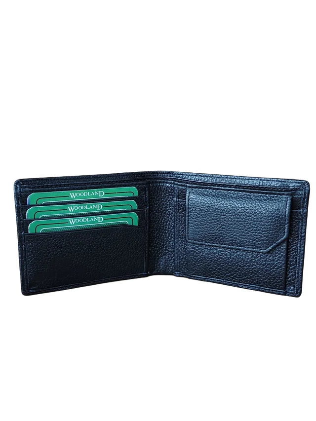 MENS GENUINE LEATHER BRANDED WALLET IN BLACK AND BROWN COLOR - FREE, 6