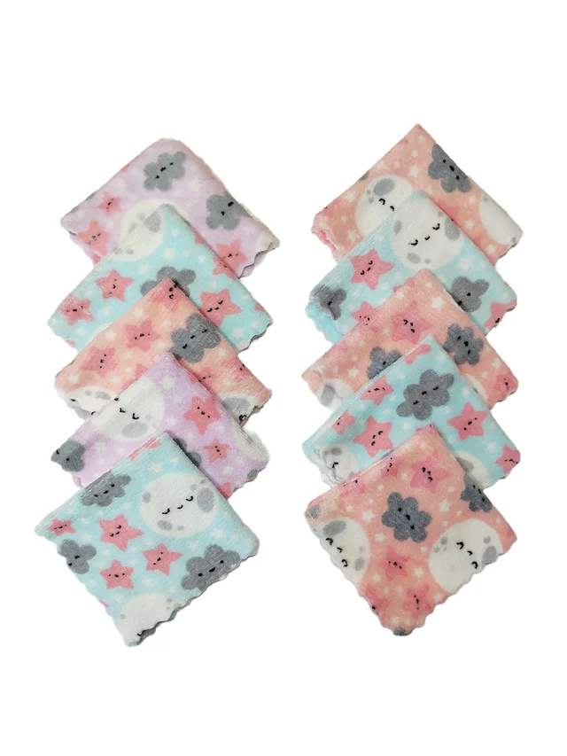 SOFT COTTON TOWEL IN MULTI COLOR, FOR GIRLS LADIES KIDS, SET OF 12 PICES, SIZE-24*24 Cm - 24*24, 12