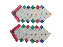 COTTON HANKIES MIX COLOR MIX PRINTED FOR GIRLS,LADIES,KIDS SET OF 12 PCS SIZE-28 *28Cm - 28*28, 12