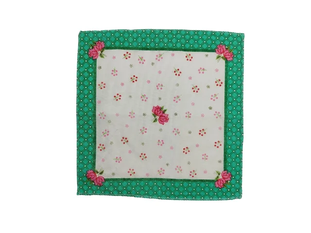 COTTON HANKIES MIX COLOR MIX PRINTED FOR GIRLS,LADIES,KIDS SET OF 12 PCS SIZE-28 *28Cm - 28*28, 12