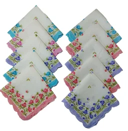 COTTON HANKIES MIX COLOR MIX PRINTED FOR GIRLS,LADIES,KIDS SET OF 12 PCS SIZE-35 *35Cm - 35*35, 12