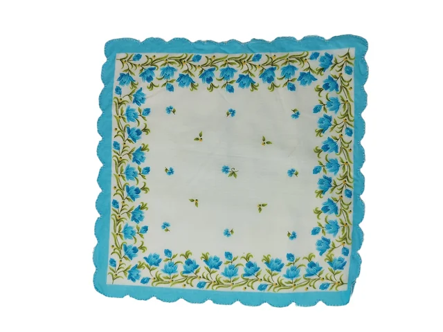 COTTON HANKIES MIX COLOR MIX PRINTED FOR GIRLS,LADIES,KIDS SET OF 12 PCS SIZE-35 *35Cm - 35*35, 12