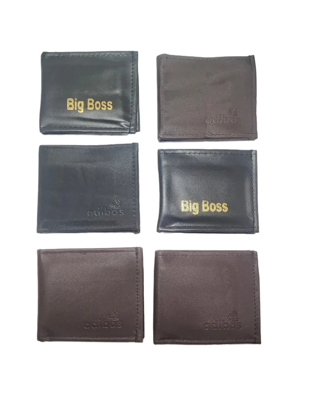 BOYS PU LEATHER BRAND WALLETS IN MIX COLOR - FREE, 6