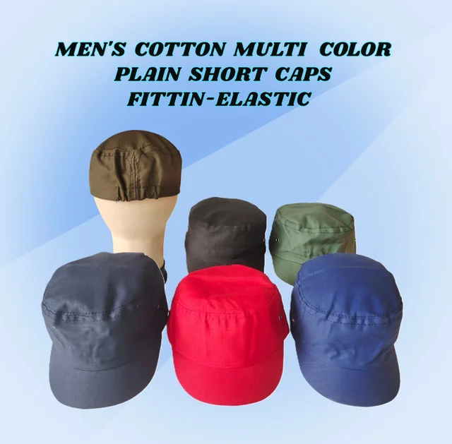 MENS COTTON MULTI COLOR PLAIN SHORT CAPS FITTING ELASTIC - FREE, 6