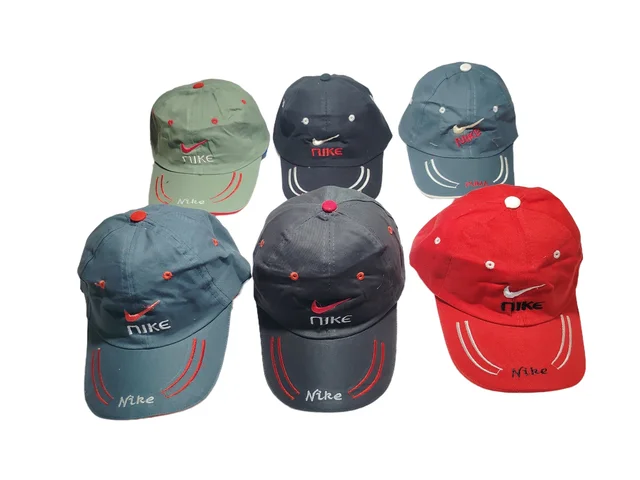 MEN'S EMBROIDERED DESIGN COTTON CAPS FITTING -VELCRO - FREE, 6