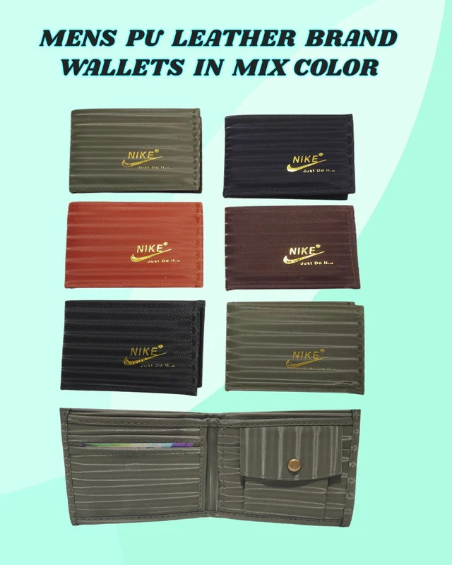 MENS PU LEATHER MIX BRAND WALLETS IN MIX COLOR - FREE, 6