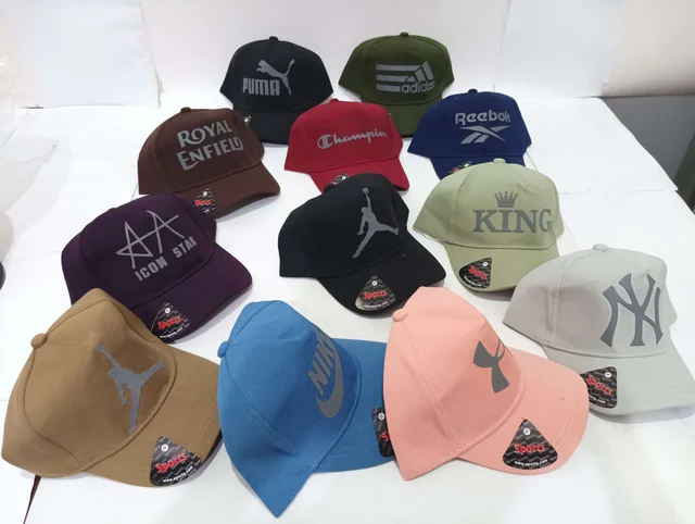 Indian Flaxi Fit Rubber Printed Logo Caps Color -Mix- Colour Pack Fitting -Velcro Size -Small, For Boys - 12