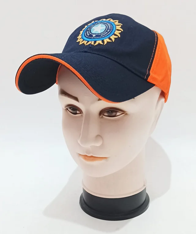 Mens India Embrodary Logo Orange Color Cap Fitting - Velcro Best Quality Premium Cap Material - Cotton - 6