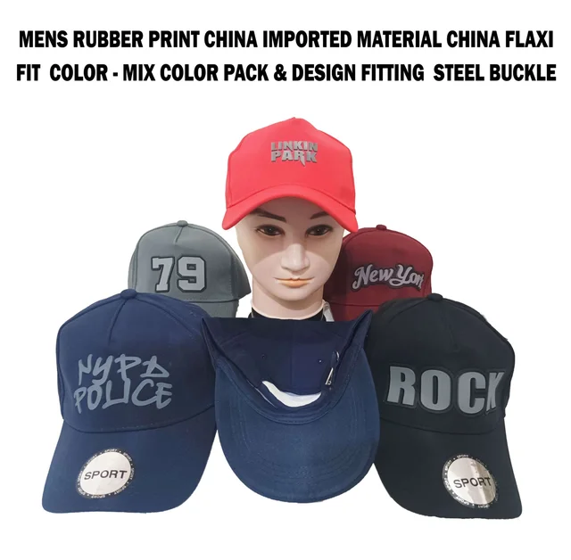 Mens Rubber Print China Imported Material - China Flaxi Fit Color - Mix Color Pack & Design Fitting - Steel Buckle - 12