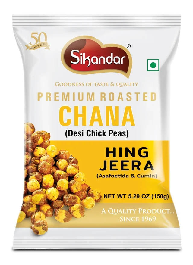 Sikandar Roasted Chana Hing Jeera Heeng Asafoetida Cumin 150g - Foil