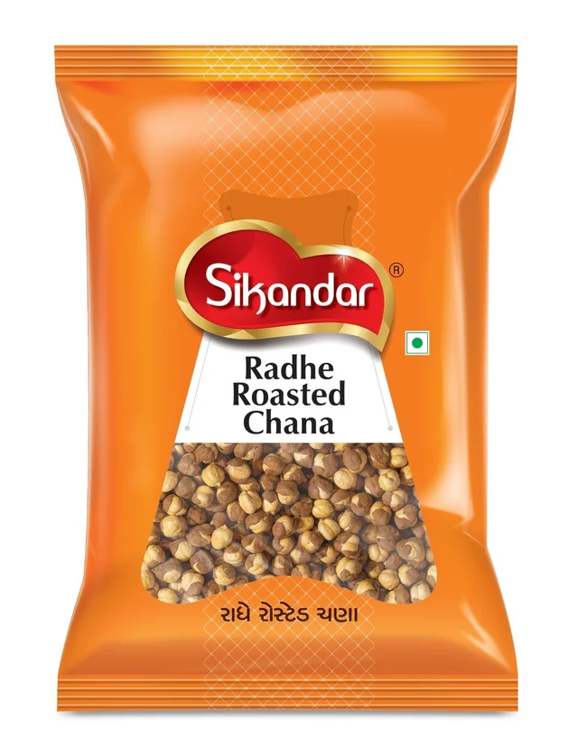 Sikandar Radhe Roasted Chana Bhuna Chana with Skin 200g - Foil Pack