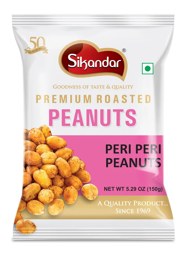 Sikandar Roasted Peanuts Peri Peri Spicy Chilli 150g - Foil