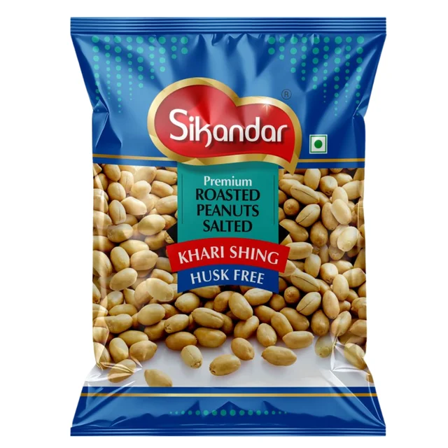 Sikandar Khari Shing Salted Peanuts Husk Free Dry Roasted 200g - vacuum