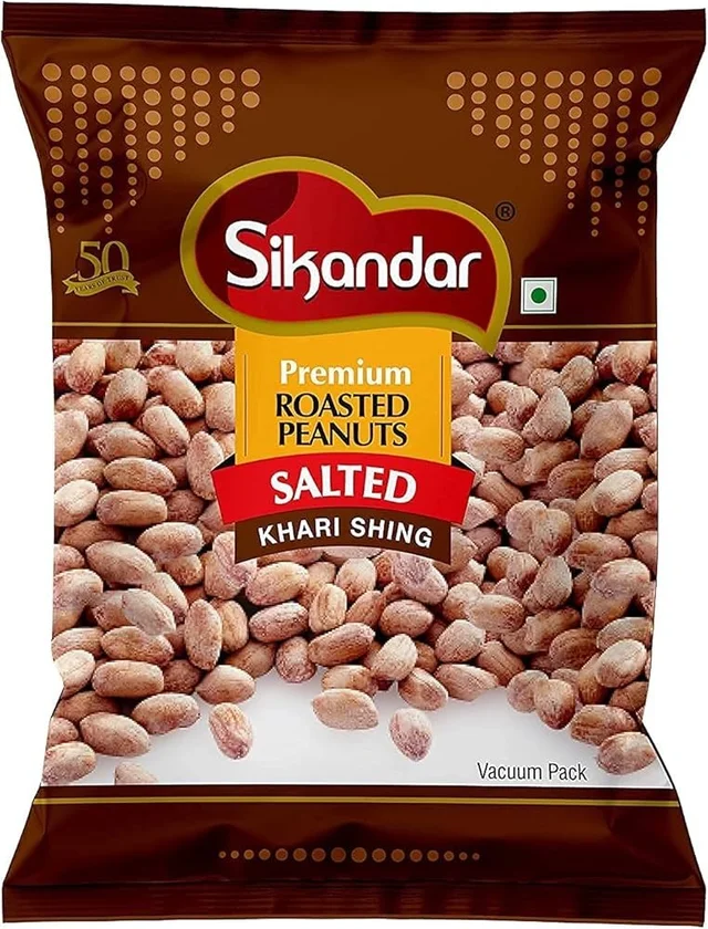 Sikandar Khari Sing Roasted Salted Peanuts With Skin 500g - Vacuum