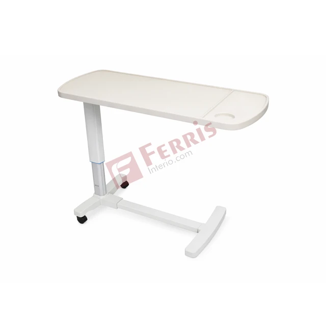 Ferris Overbed Table with ABS Top (FHF-16A) - Standard White, Overbed Table with ABS Top, 770mm (L) ? 380mm (W) ? Height Adjustable 750??010mm, Single User (1 Patient), Epoxy Powder Coated Steel Frame, Smooth ABS Top Finish