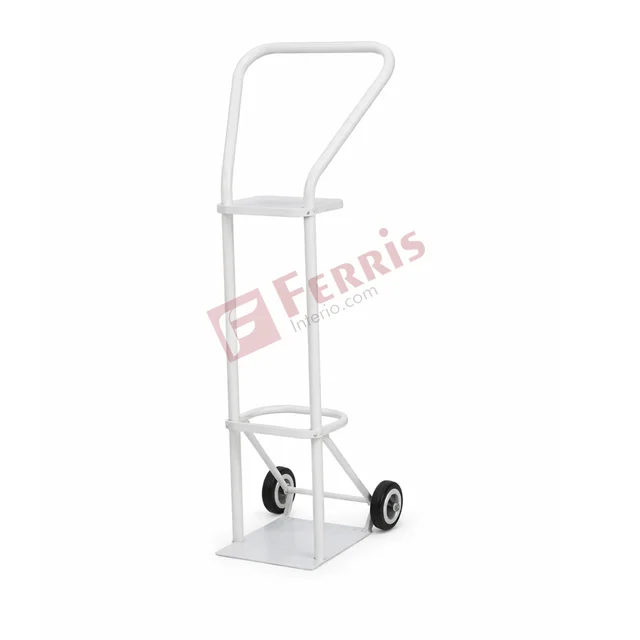 Ferris Cylinder Trolley (FHF-026) - Standard White, Cylinder Trolley (FHF-026), Mounted on 100 mm Castors, Not Applicable (Cylinder Handling Equipment), MS (Epoxy Powder Coated Finish)