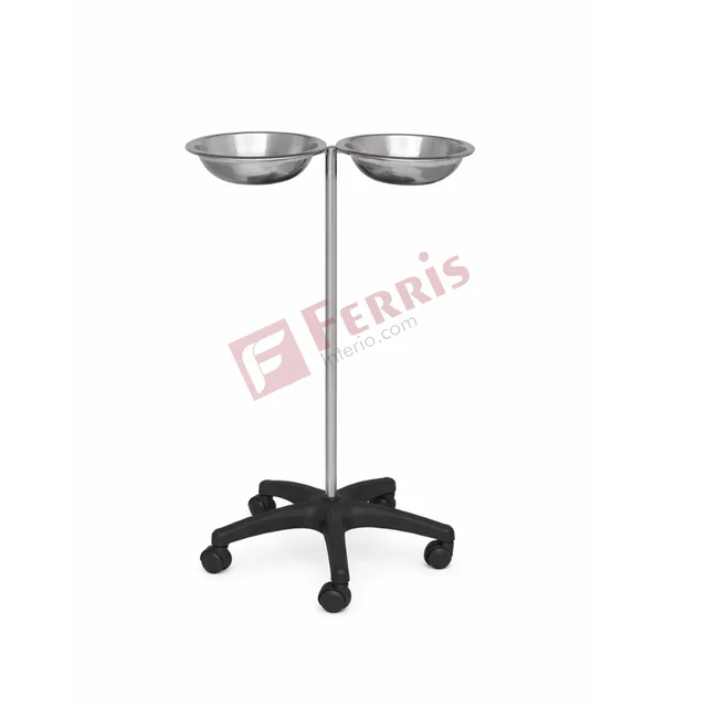 Ferris Basin Stand Double (FHF-027A) - Standard White, Basin Stand Double (FHF-027A), 350mm Diameter Basin ? 850mm Height, Not Applicable (Medical Equipment), Epoxy Powder Coated Frame with Stainless Steel Basins (Also available in Full Stainless Steel Frame)