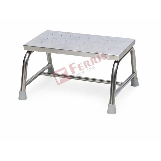 Ferris Foot Step Single SS (FHF-028B) - 18" (L) × 9" (W) × 9" (H), Polished Stainless Steel (SS) Finish, Not Applicable (Support Equipment), Foot Step Single SS (FHF-028B)