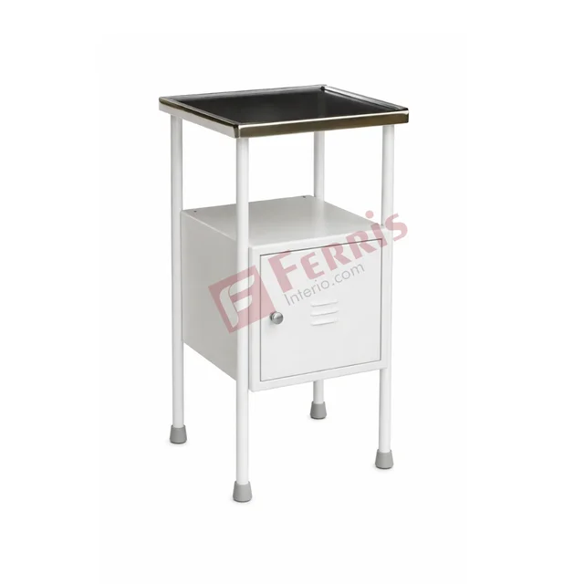 Ferris Medicine Side Cupboard – Standard (FHF-017A) - 405mm (L) ? 405mm (W) ? 810mm (H), Standard White, Epoxy Powder Coated Body with Stainless Steel (SS) Top, Not Applicable (Storage Unit), Medicine Side Cupboard – Standard
