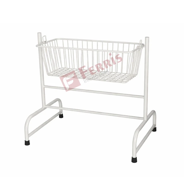 Ferris Baby Cradle – Swinging Type (FHF-018) - 910mm (L) × 380mm (W) × 990mm (H), Standard White, Epoxy Powder Coated Metal Frame, Single Infant (1 Baby), Baby Cradle – Swinging Type