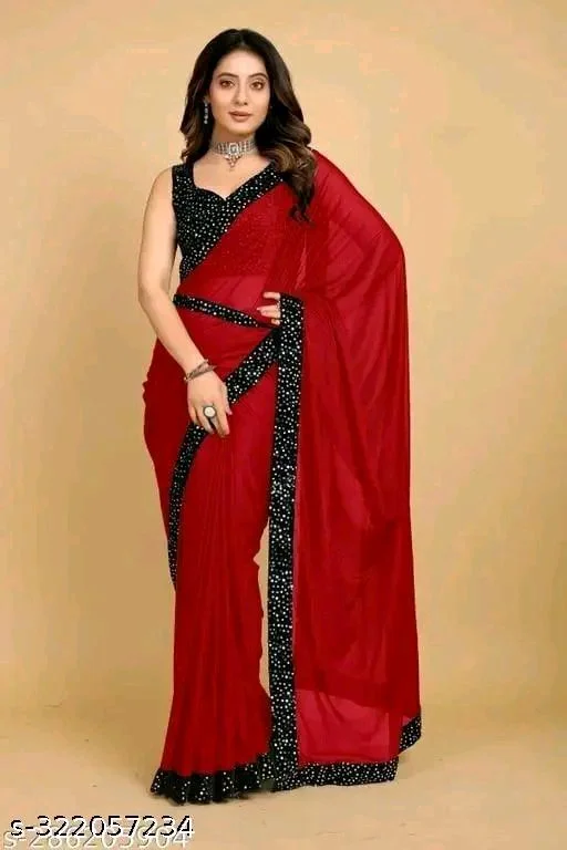Alisha Alluring Sarees - Red, Free