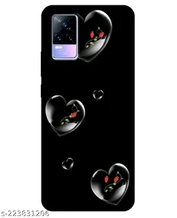 Vivo Y73 Printed Mobile Black Cover - Free