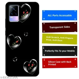 Vivo Y73 Printed Mobile Black Cover - Free