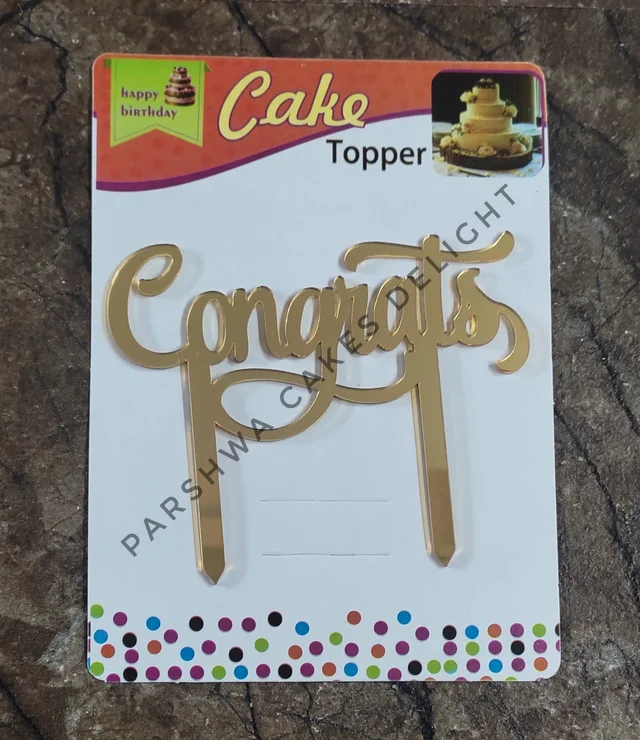ACRYLIC TOPPER N - Congrats, 4.5 INCH, 22