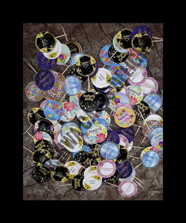 Happy Birthday Paper Topper - 100 PCS PACK