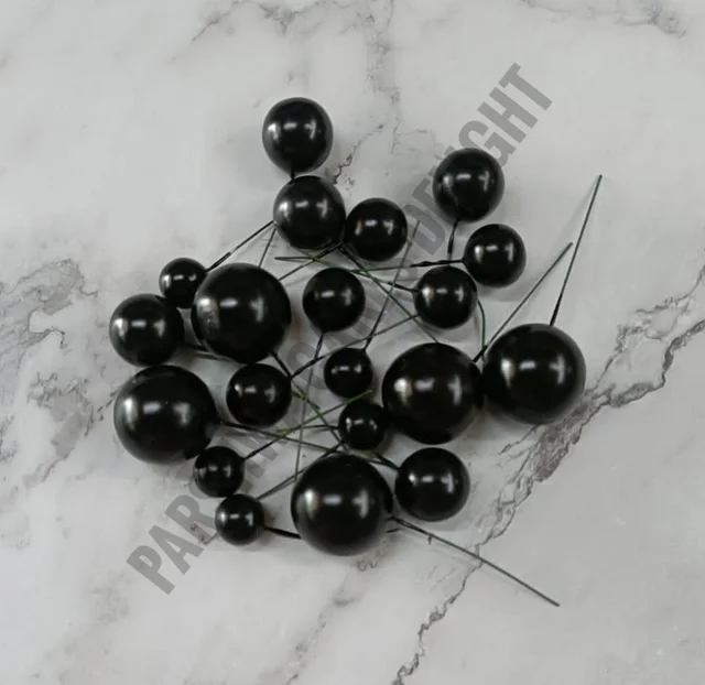 IMPORTED FAUX BALLS - BLACK, 2Cm - 2.5Cm - 3Cm - 4Cm