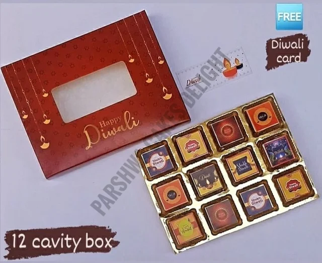 Diwali Chocolate Cavity Box - DELIGHT 2, 10 PCS PACK, 12 CAVITY