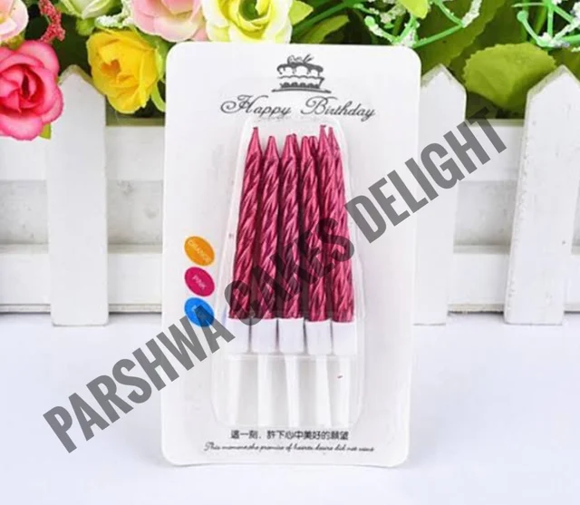 Mini Twisted Candle - Red, 1 Pack Of 10 Pcs