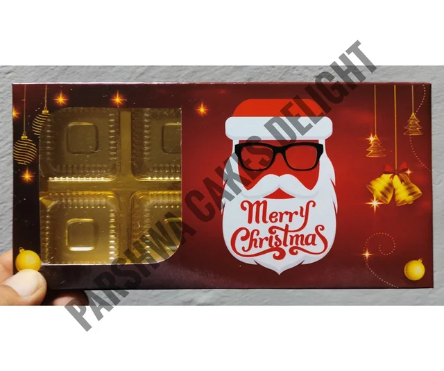 Christmas Chocolate Cavity Box - 10 Pcs Pack, Red, 8 Cavity