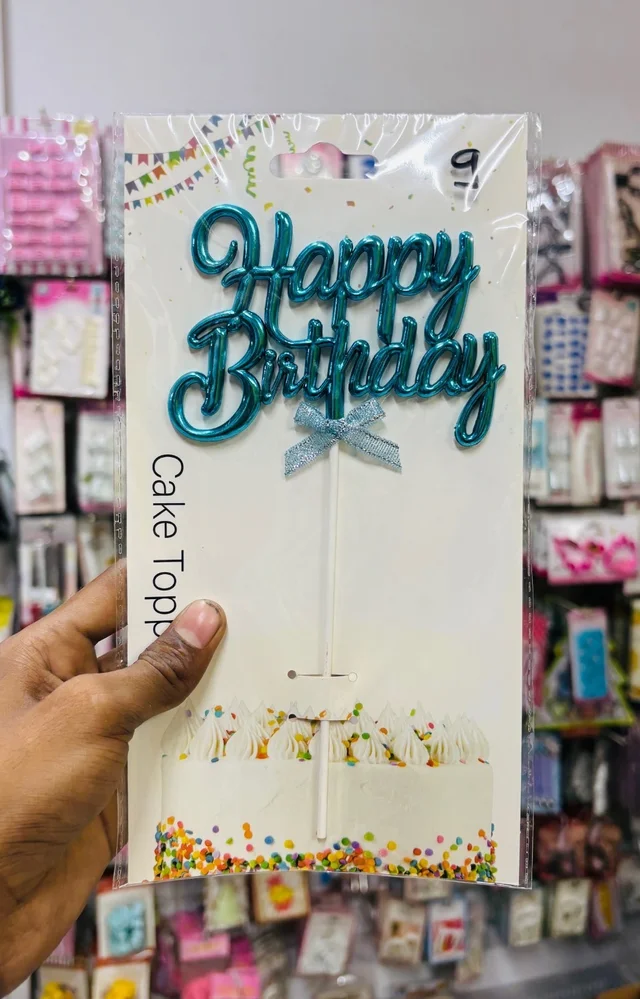Happy Birthday Imported Topper - Rose Gold, 1 Pc, Delight 9