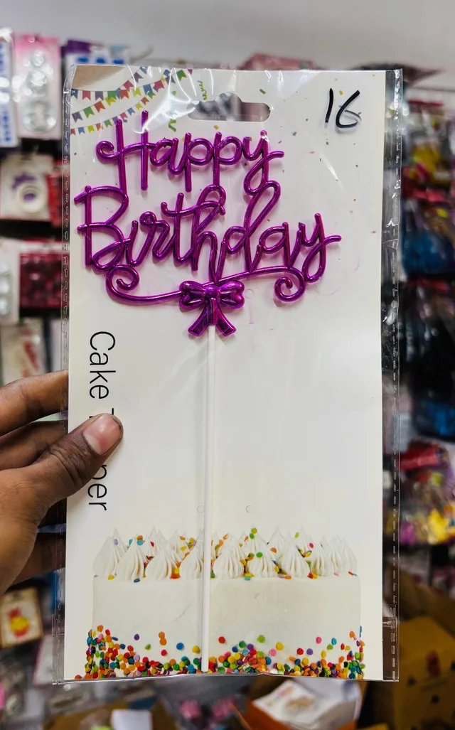 Happy Birthday Imported Topper - Blue, 1 Pc, Delight 16