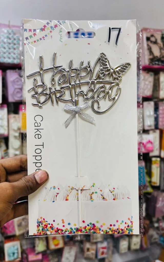 Happy Birthday Imported Topper - Blue, 1 Pc, Delight 17