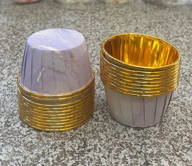 Marble Print Metallic Foil Paper Cups - Delight 5, 50 Pcs Pack