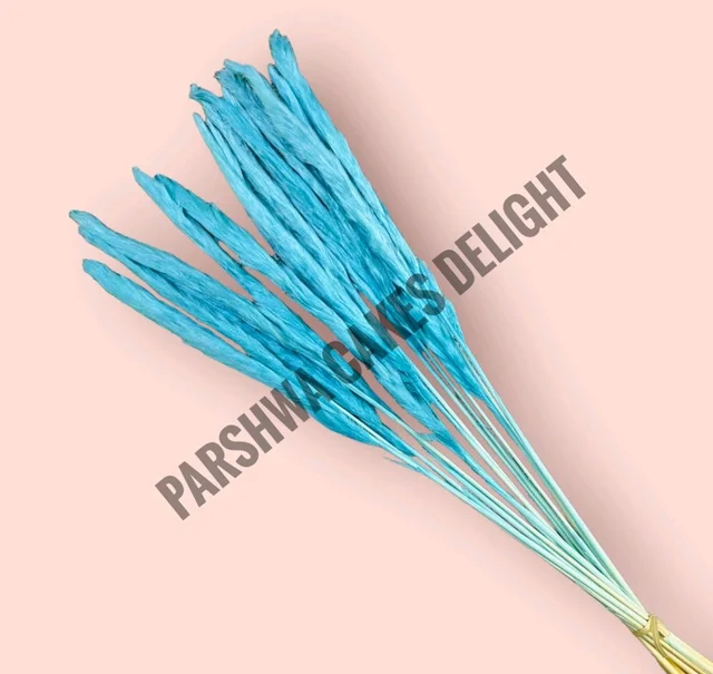 Pampas Grass Stick - Blue, 5 Pcs