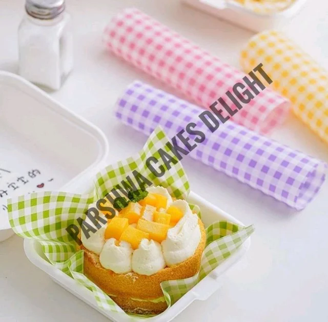 Printed Parchment Paper - Bento Box Liner - 7*7 Inches, Brown, 50 Pcs Pack