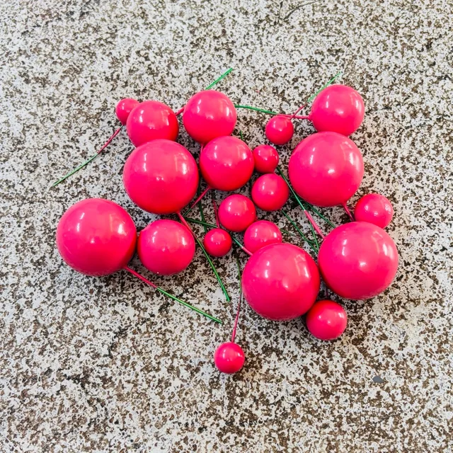 Imported Faux Balls - Dark Pink, 2Cm - 2.5Cm - 3Cm - 4Cm
