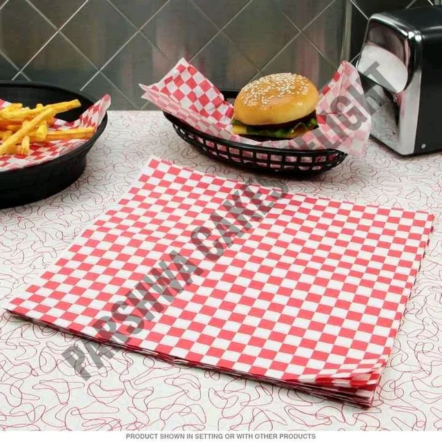 Printed Parchment Paper - Bento Box Liner - Red, 100 Pcs Pack